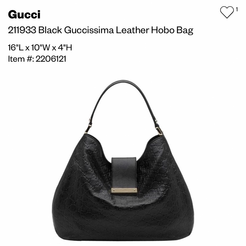 💎AUTHENTIC GUCCI GUCCISSIMA LARGE BLACK LEATHER BAG WITH GOLD HARDWARE💎 - Picture 3 of 14